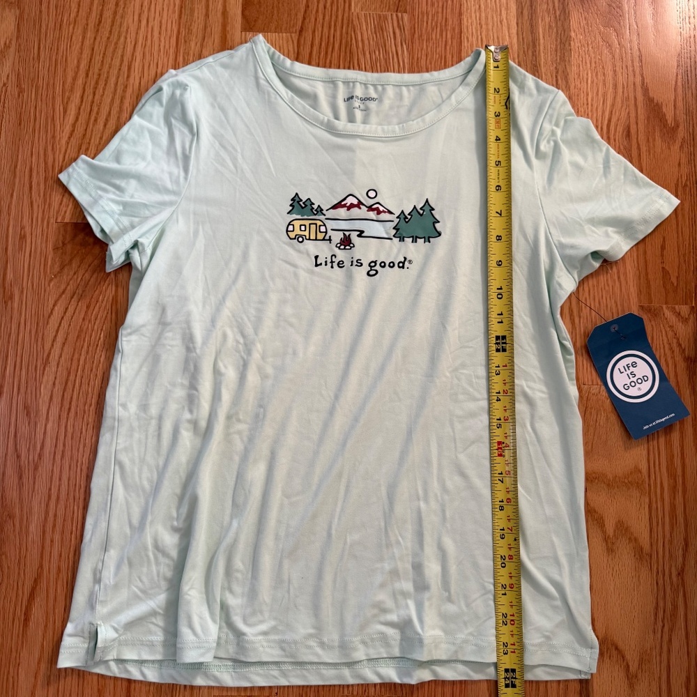Life Is Good Women’s Mint Green Camping Short Sleeve Sleep Shirt - Picture 8 of 9